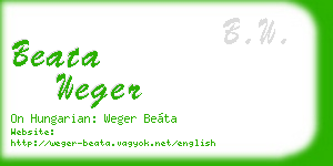 beata weger business card